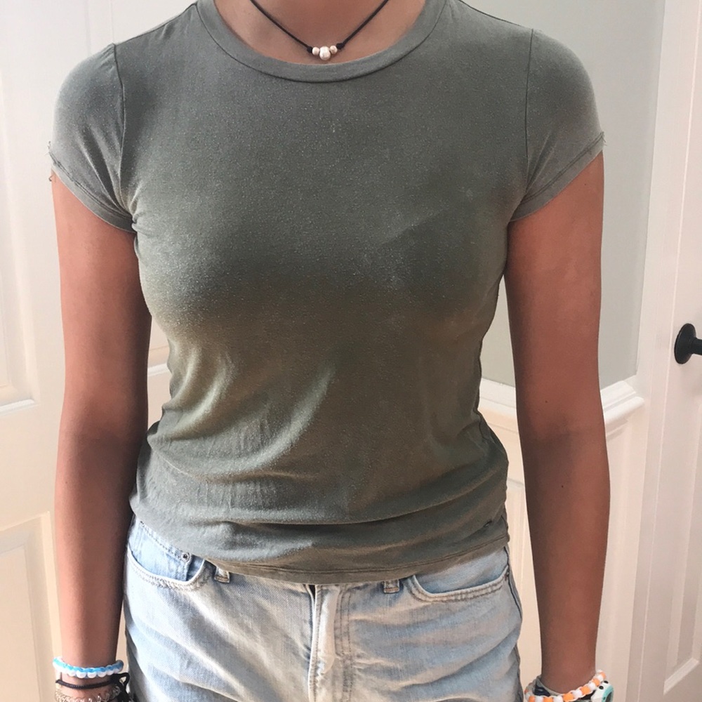 green crop top